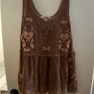 FOREVER 21 DUST PINK BEADED TANK TOP